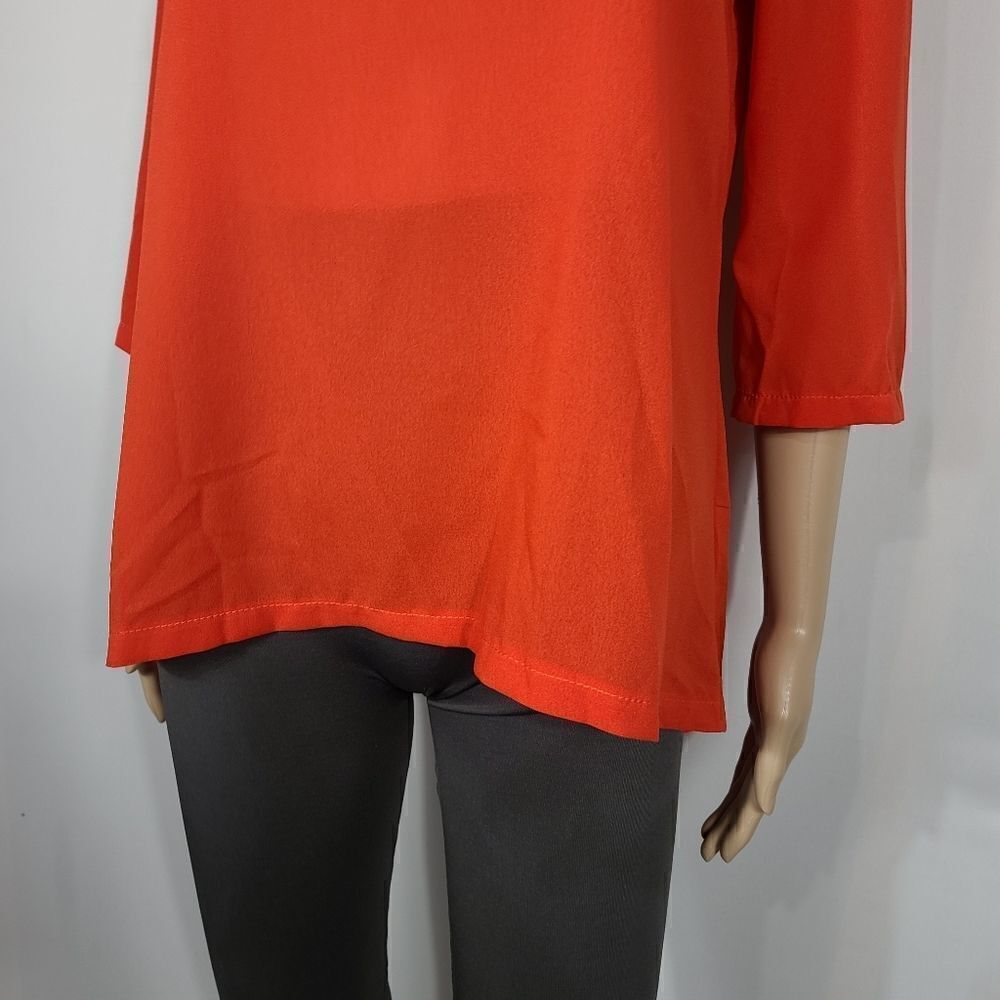 Elfin Orange Back Slit Top - Picture 5 of 9